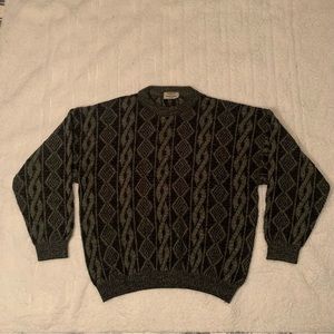Made in Italy Thick Wavy Knitted Crewneck Sweater